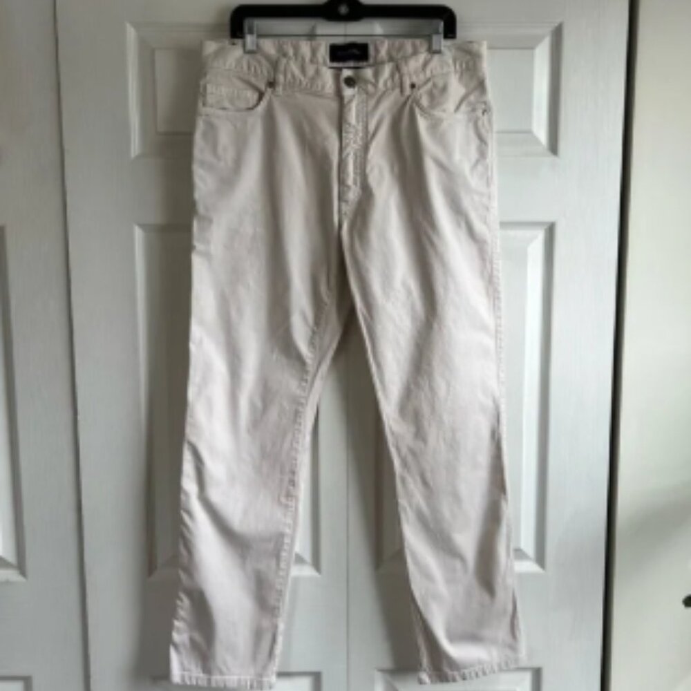 ERMENEGILDO ZEGNA Ivory‎ Cotton/Elastane Denim Pants Trousers Jeans Preppy 36